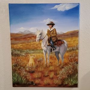 Origional Art, Oil Painting 'Lone Cowboy '